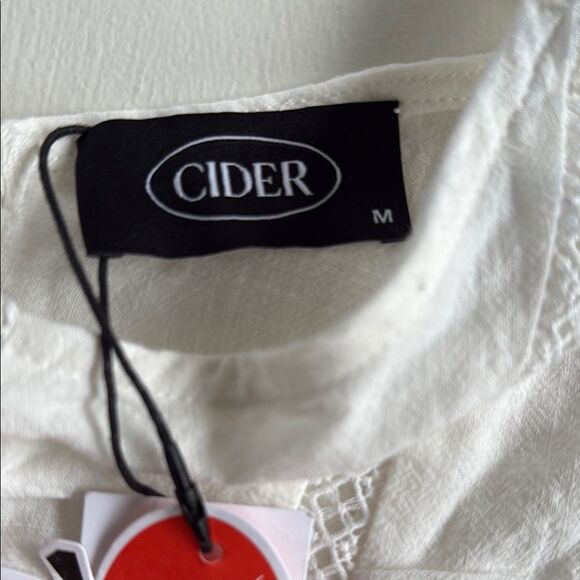 Cider White Fitted Crop Bustier Tank Top Size Medium Sexy Demure Cotton - Picture 2 of 6